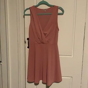 Mauve/taupe pink mini dress - fit and flare
